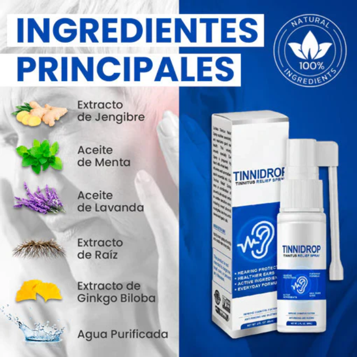 Tinnidrop Spray Limpiador de Oído.