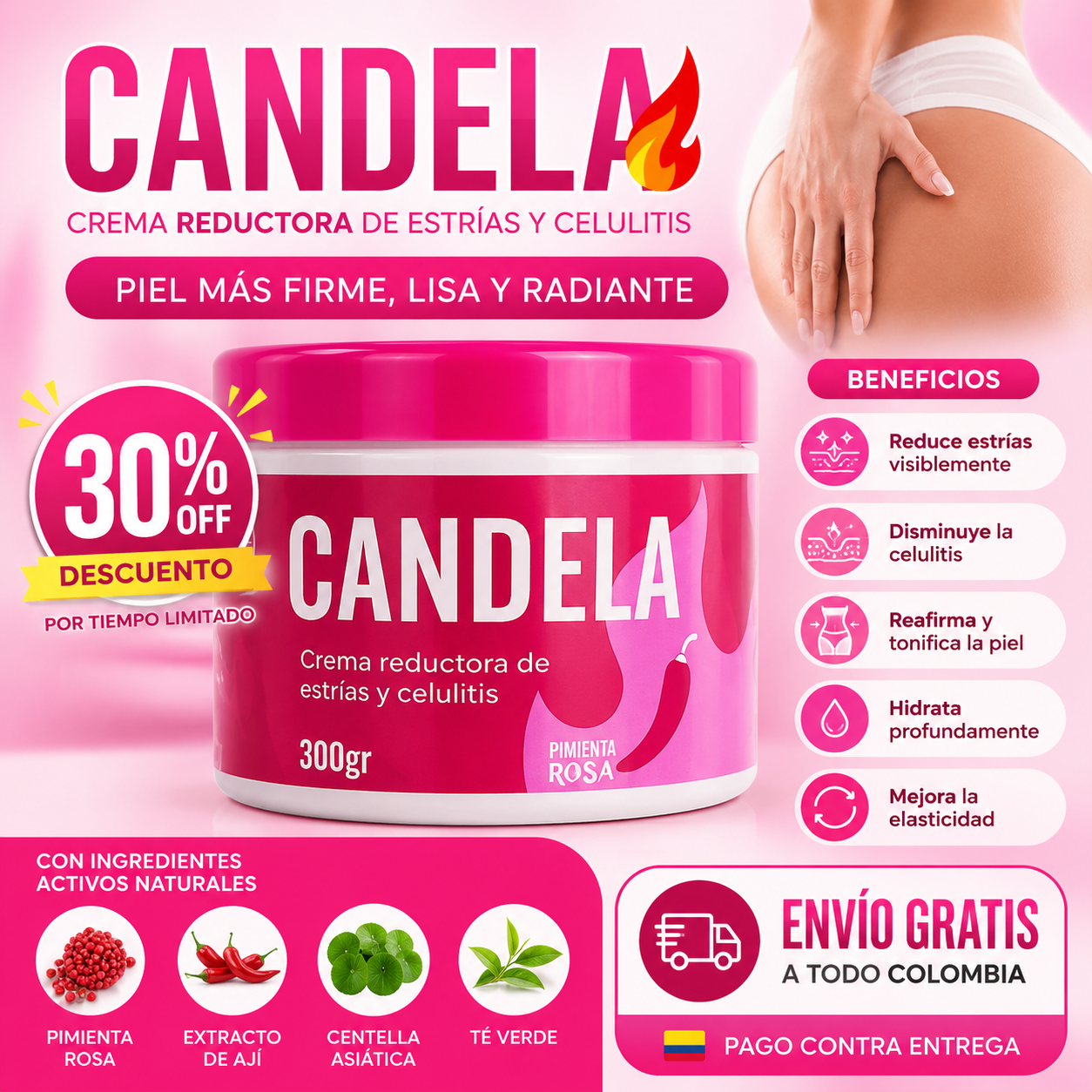 Candela Anti - Estrias Crema Reductora