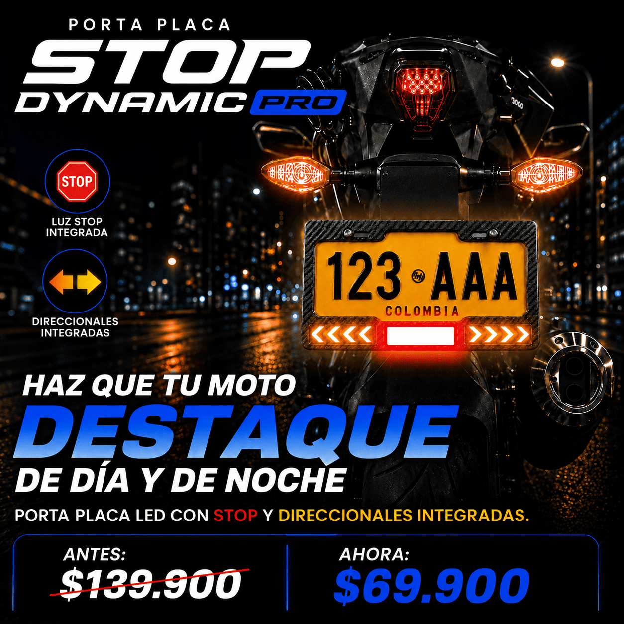 Porta Placa Universal Stop|Direccional.